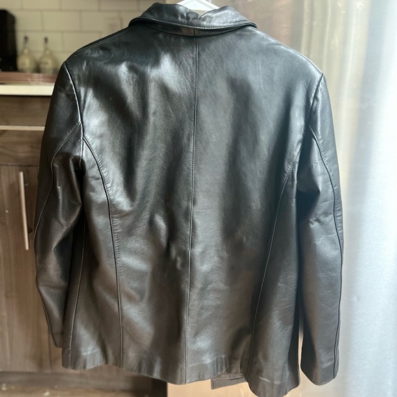 90s black leather jacket - Picture 2 of 4